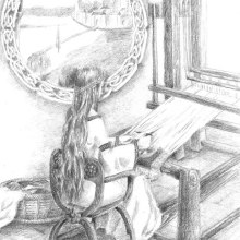 The Lady of Shalott. Ilustração tradicional projeto de Natalia Salvador - 17.07.2011