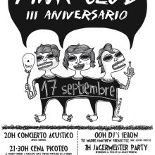Cartel III Aniversario PinkCLub. Een project van  Ontwerp y Traditionele illustratie van Psikonauta - 07.09.2011