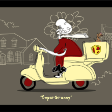 Supergranny. Design, Traditional illustration, and Motion Graphics project by Marcos Andrade Prieto - 09.17.2011