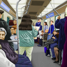 En el metro. Traditional illustration project by Héctor Gomis López - 10.28.2011