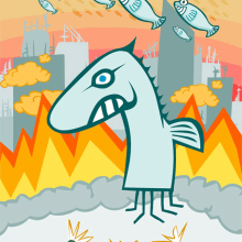 Cuando las sardinas dominaron el mundo. Traditional illustration project by Héctor Gomis López - 10.28.2011