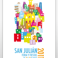 Cartel San Julián 2011. Design, and Traditional illustration project by Cora Carrasco - 11.14.2011