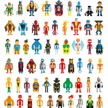 Pixel Heroes. Design, and Traditional illustration project by Pablo Cialoni - 02.15.2012