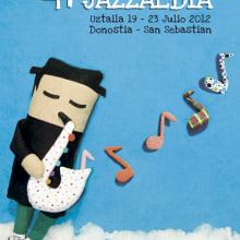 Jazzaldia. Traditional illustration, and Advertising project by Ana León - 03.14.2012