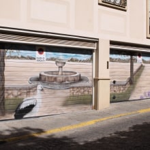 Paisaje en puertas de garaje. Un proyecto de Diseño, Ilustración tradicional e Instalaciones de Graffiti Media - 03.04.2012