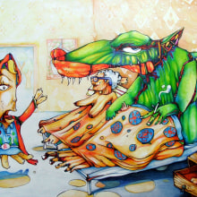 Caperucita Roja. Design, and Traditional illustration project by Burhan Ozgun SEN - 04.12.2012
