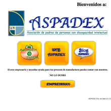 Web de la Asociación ASPADEX. Design, Programação , Fotografia e Informática projeto de Oscar M. Rodríguez Collazo - 12.05.2012