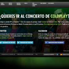 Landing Heineken Coldplay. Programação  projeto de Sergio García Sanjuán - 17.05.2012