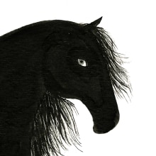 the black stallion. Design e Ilustração tradicional projeto de Coco Escribano - 03.06.2012