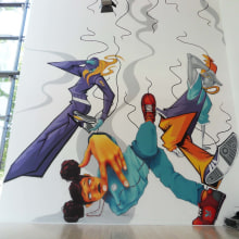 Breakin´Convention walls. Traditional illustration, Character Design, Events, and Fine Arts project by Javier "KF" - 05.02.2011