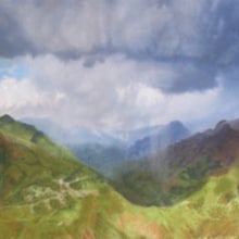 Tormenta en montañas de Sudamerica.. Traditional illustration project by Jose Martínez Calderón - 07.02.2012