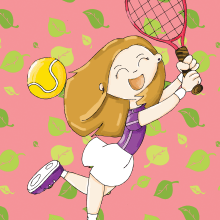 El tenis es también cosa de mujeres.. Traditional illustration project by pepasastre - 07.05.2012