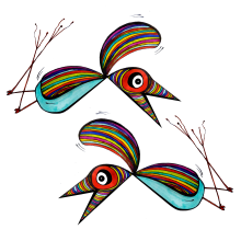 Pájaros. Ilustração tradicional projeto de Lucía Lamm - 15.07.2012