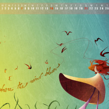 Designercouch Wallpaper Calendar. Un proyecto de Diseño e Ilustración tradicional de Estefanía de C. - 12.01.2011