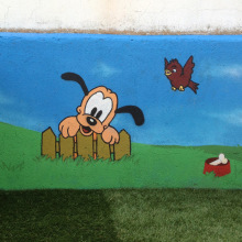 Mural exterior de Disney. Ilustração tradicional e Instalações projeto de Graffiti Media - 15.08.2012