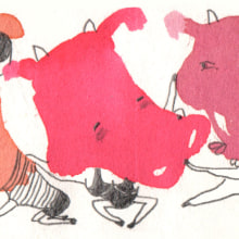 9 cows. Design, Traditional illustration, and Advertising project by Laia Jou - 08.17.2012
