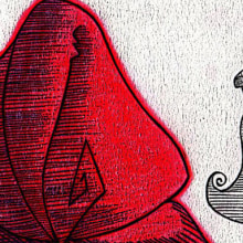 Caperucita Roja / Red Riding Hood. Design, Traditional illustration, and UX / UI project by Sara Leonor Plaza Martínez - 09.08.2012