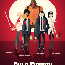 "Pulp Fiction Poster". Traditional illustration project by Ricardo Polo López - 10.07.2012