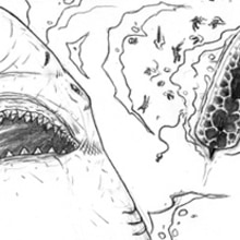 Great White Shark comic pencils. Un proyecto de Ilustración tradicional de Marco Antonio Paraja Corbato - 25.10.2012