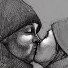 Un beso / a kiss. Un proyecto de Ilustración tradicional de el ángel onicófago - 12.11.2012