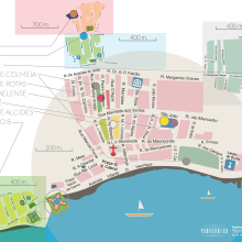 Mapa Lugares de Interés Ponta Delgada. Design project by Felipe Ferrer Pérez - 12.01.2012