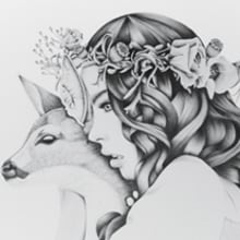 Deer Woman Illustration Kata Zapata. Un proyecto de Diseño e Ilustración tradicional de ktalink - 16.12.2012