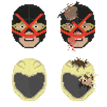Uncensored Lucha libre pixel-portraits.. Traditional illustration, Film, Video, and TV project by Tom Major - 01.15.2013