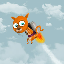 gato volador. Design, Traditional illustration, and Advertising project by julilustrador - 01.15.2013