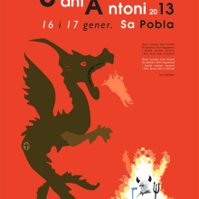 Poster Sant Antoni 013. Un proyecto de Diseño, Ilustración tradicional, Publicidad e Instalaciones de MARGA POL - 27.01.2013