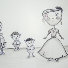 Familia duende en vez de hada madrina.... Illustration project by Elia Amador Godínez - 02.13.2013