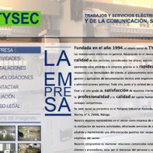 web de TYSEC. Design project by Nerea Cordero - 02.19.2013