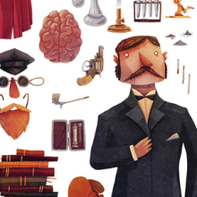 The Tools of a Consultant Detective. Ilustração tradicional projeto de David Fernández Huerta - 02.04.2013