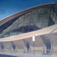Mural JFK Terminal 5. Een project van Traditionele illustratie van David Sanjuán - 25.04.2013