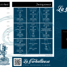 Diseño de carta para Restaurante La Carballinesa. Design project by María Romero Alonso - 04.30.2013