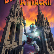 Giant robot Attack. Traditional illustration, and 3D project by Francisco Huezo García - 05.09.2013