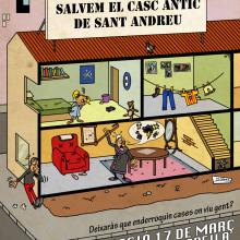 Cartel "Salvem el Casc Antic". Design, and Traditional illustration project by Dani Gómez Salamanca - 05.09.2013