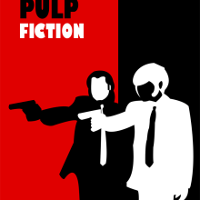 Cartel Pulp Fiction a lo Saul Bass. Design, and Traditional illustration project by Javier Fernández Puerta - 05.10.2013