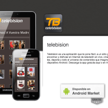 Telebision landing page Android App. Design projeto de Tomas Ruiz Gonzalez - 22.05.2013