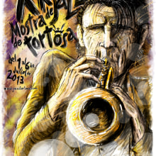XX Mostra de Jazz de Tortosa (2013). Traditional illustration, Advertising, and Music project by Adrián Izquierdo - 05.28.2013