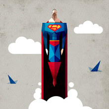 Superman. Ilustração tradicional projeto de Ricardo Polo López - 28.05.2013