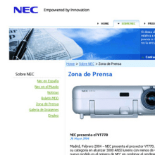 Nec Ibérica sitio corporativo. Een project van  Ontwerp,  Reclame, Programmeren e IT van Jose Valle - 30.05.2013