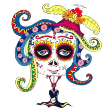 Calaveras mexicanas. Traditional illustration project by Patricia Fornos - 04.17.2013