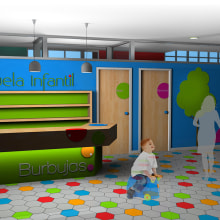 Escuela Infantil Burbujas. Design, Instalações, e 3D projeto de Ana García Alonso - 26.06.2013