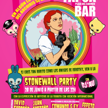 Cartel "Stonewall Party" - Tapoa Bar. Un proyecto de Diseño, Ilustración tradicional y Publicidad de Fernando Fernández Torres - 27.06.2013