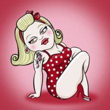 Pin Up in Red. Traditional illustration project by Sandra Romero - 07.25.2013