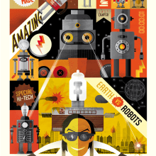 Pitarque Robots. Un progetto di Design e Illustrazione tradizionale di Rebombo estudio - 05.08.2013