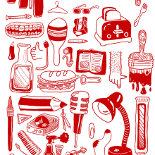 Red pattern. Un proyecto de Ilustración tradicional de Banessa Millet - 22.05.2012