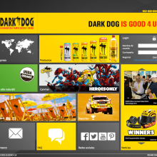 Dark Dog Energydrink - New website. Un progetto di Design, Pubblicità, Programmazione, Fotografia, UX / UI, Informatica, Br, ing, Br, identit, Web design e Web development di Céline Alcaraz - 09.06.2012