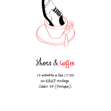 cartel shoes & coffee. Un proyecto de Diseño e Ilustración tradicional de Javier Llanes Ballester - 17.09.2013