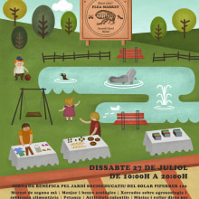 Flea Market Julio - Mapa localización y Cartel. Un proyecto de Diseño, Ilustración tradicional y Publicidad de Banessa Millet - 24.09.2013